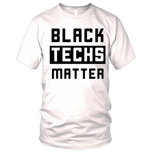 Black Techs Matter Mens - White