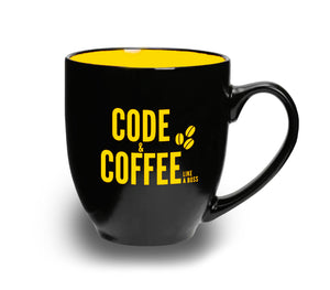 Code & Coffee - Yellow 16 ounce Ceramic Mug