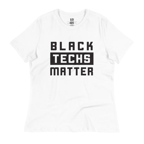 Black Techs Matter Womens - White